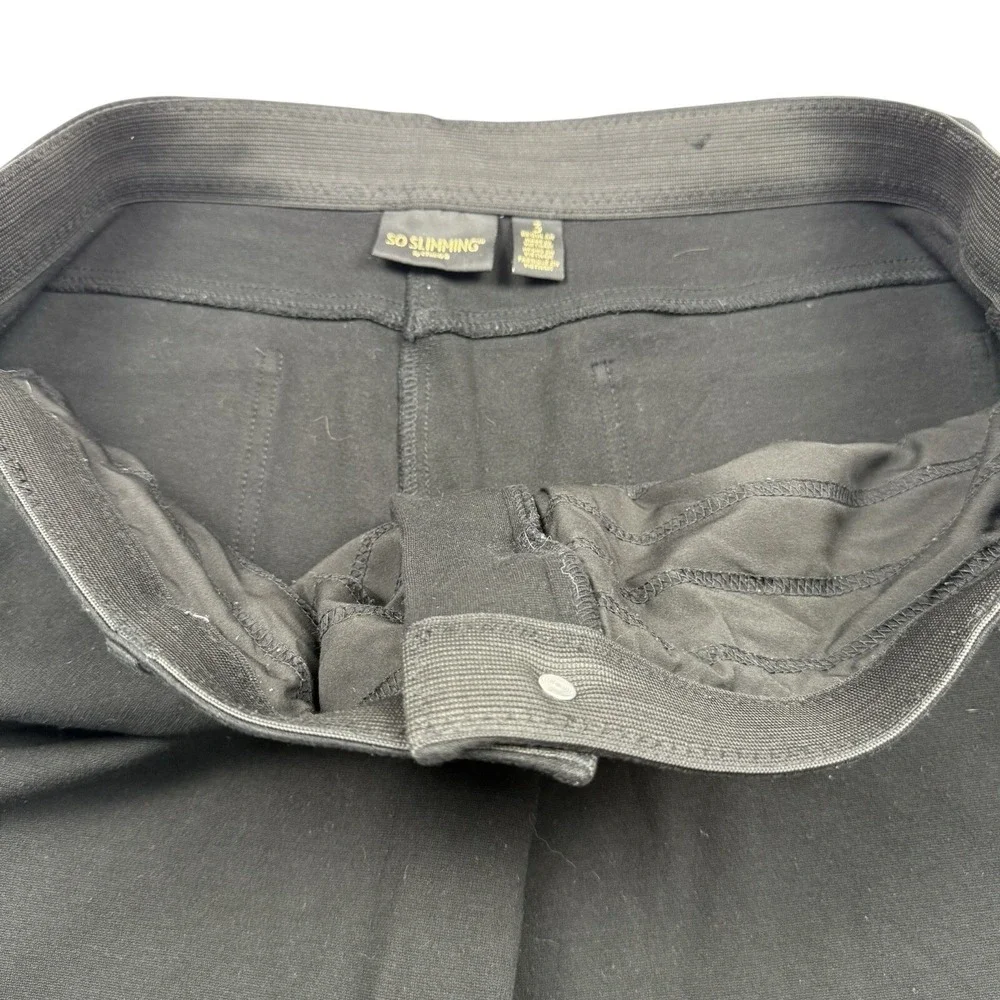 Chico's So Slimming Women Size XL Large Black Ankle Pants Stretch Wide Waistband